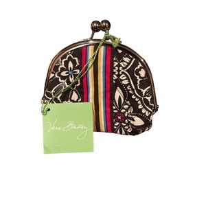 RARE & RETIRED NWT Vera Bradley Double Kiss Lock Coin Purse Barcelona